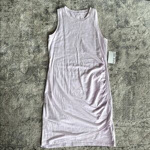 Nine West Sleeveless Ruched Side Tank Dress - Light Lavender Pink